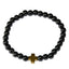 18K Gold Plated '+' Black Onyx Natural Stone Skinny Bracelet