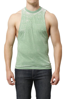 Y.M.L.A. Green Burnout Muscle Tank thumbnail 1