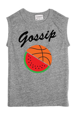 Rxmance Unisex Grey Gossip Muscle T