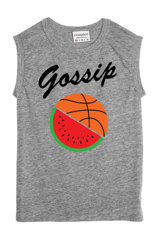 Rxmance Unisex Grey Gossip Muscle T