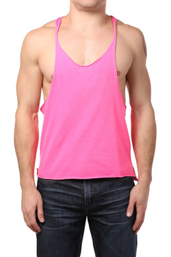Y.M.L.A Hot Pink Raw Edge String Tank thumbnail 1