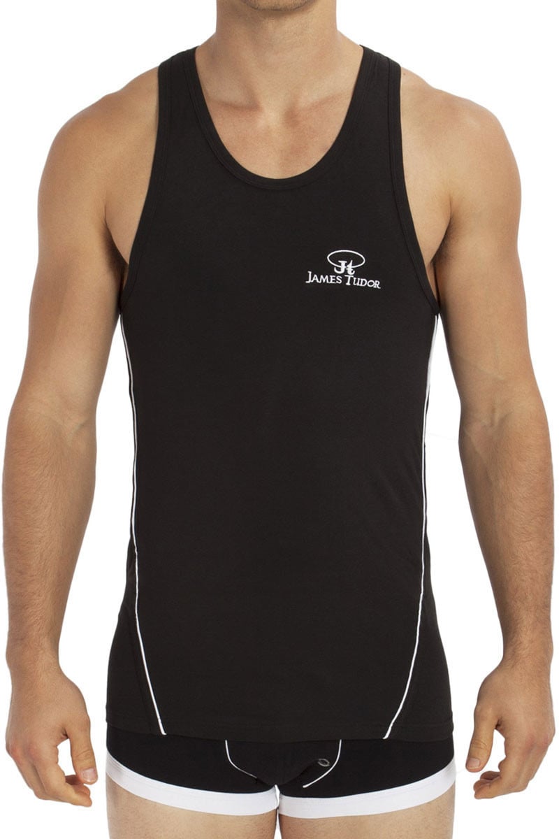 James Tudor Black & White Sport Tanks