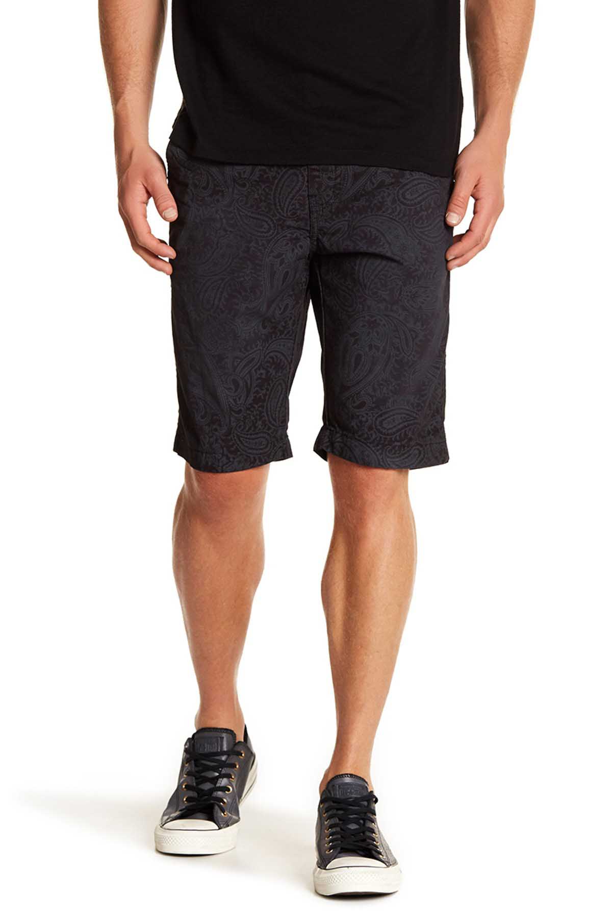 Pop Icon Black Paisley Flat Front Short