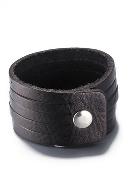 Black Leather Strap Wristband thumbnail 3