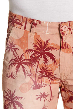 Pop Icon Orange Palms Floral Flat Front Short thumbnail 4