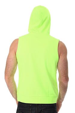 Zutoq Lime Green Zasted Sleeveless Hoodie thumbnail 3