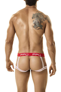 PPÜ White/Red Strappy Jockstrap thumbnail 2