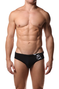 Freedom Reigns Black & Hawaiian Applique Swimwear thumbnail 1
