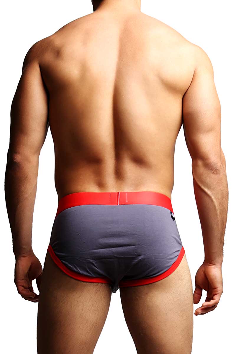 Edge Grey & Red Fitted Brief