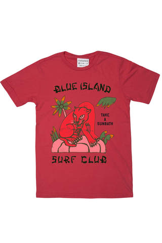 Rxmance Unisex Fire Red Blue Island Crew Tee