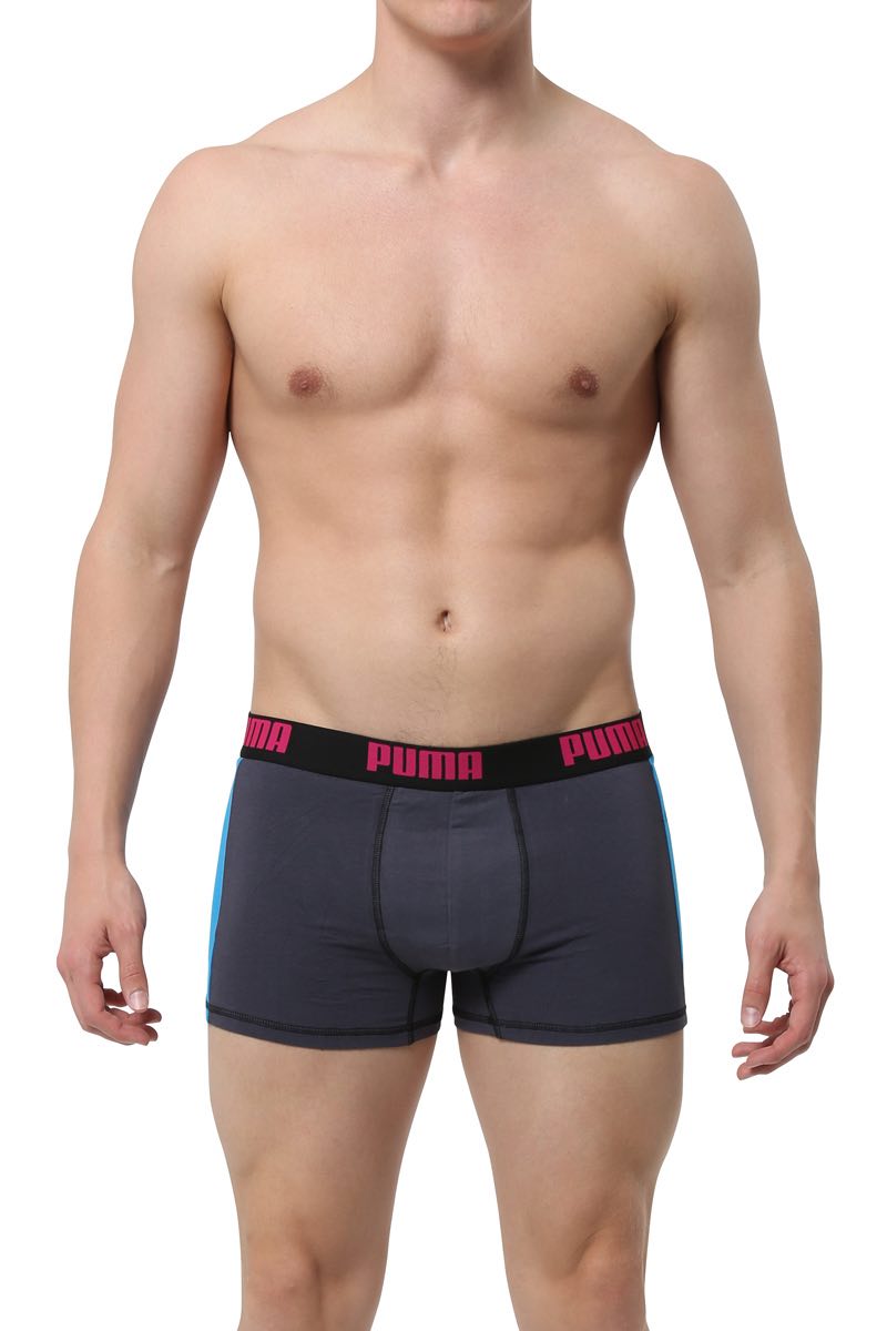 Puma Blue & Grey Cotton Stretch Trunk 2-Pack