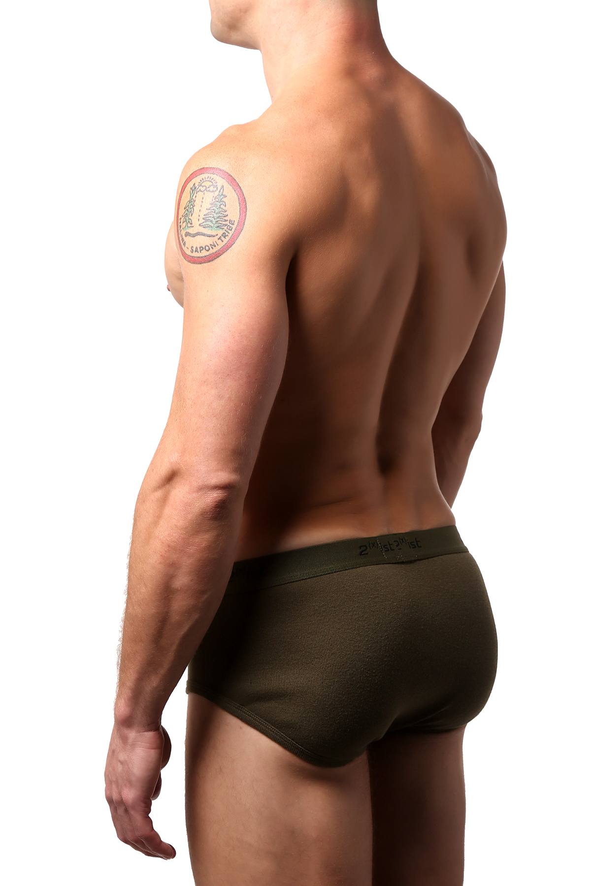 2(X)IST Army Green Contour Pouch Brief