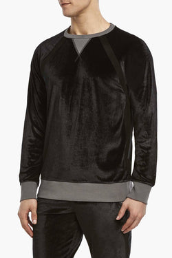 2(X)IST Black After-Hours Velour Crew-Neck Sweatshirt thumbnail 1