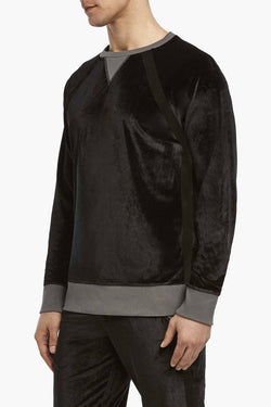 2(X)IST Black After-Hours Velour Crew-Neck Sweatshirt thumbnail 2