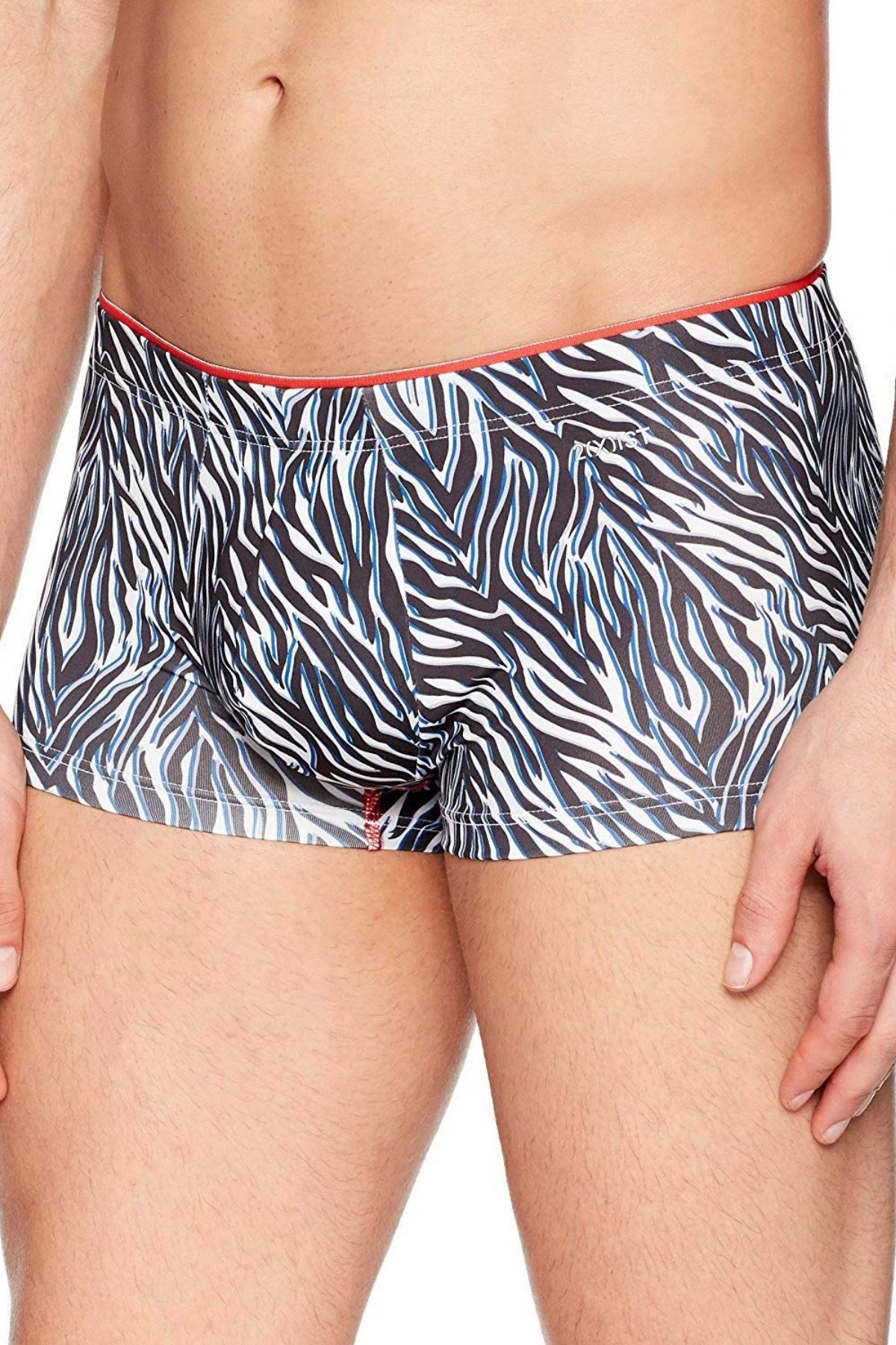 2(X)IST Black/Blue Layered Zebra-Print Sliq Micro Trunk