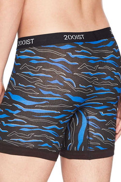 2(X)IST Black/Blue Pop-Tiger Print Graphic Cotton Boxer Brief thumbnail 2