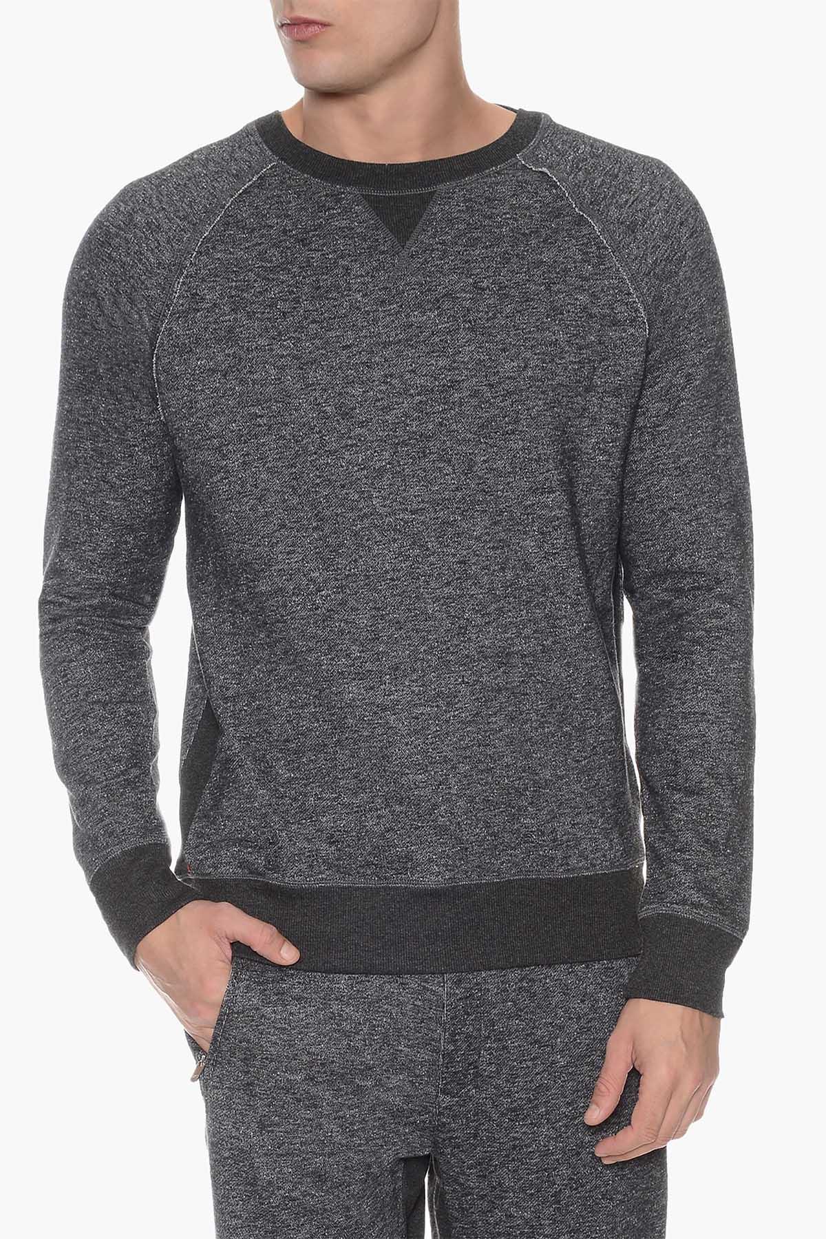 2(X)IST Black Heather French Terry Crewneck Sweatshirt