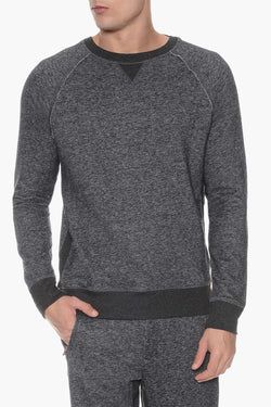 2(X)IST Black Heather French Terry Crewneck Sweatshirt thumbnail 1