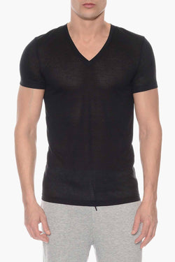 2(X)IST Black Mesh V-Neck Tee thumbnail 1
