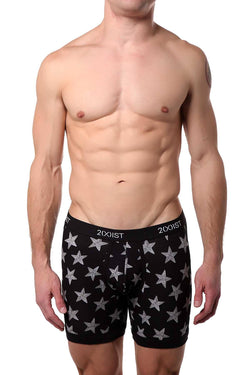 2(X)IST Black Star-Patch Print Graphic Cotton Boxer Brief thumbnail 1