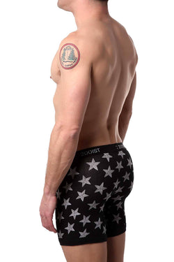 2(X)IST Black Star-Patch Print Graphic Cotton Boxer Brief thumbnail 2