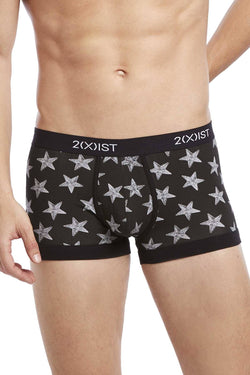 2(X)IST Black Star-Patch Print Graphic Cotton No-Show Trunk thumbnail 1