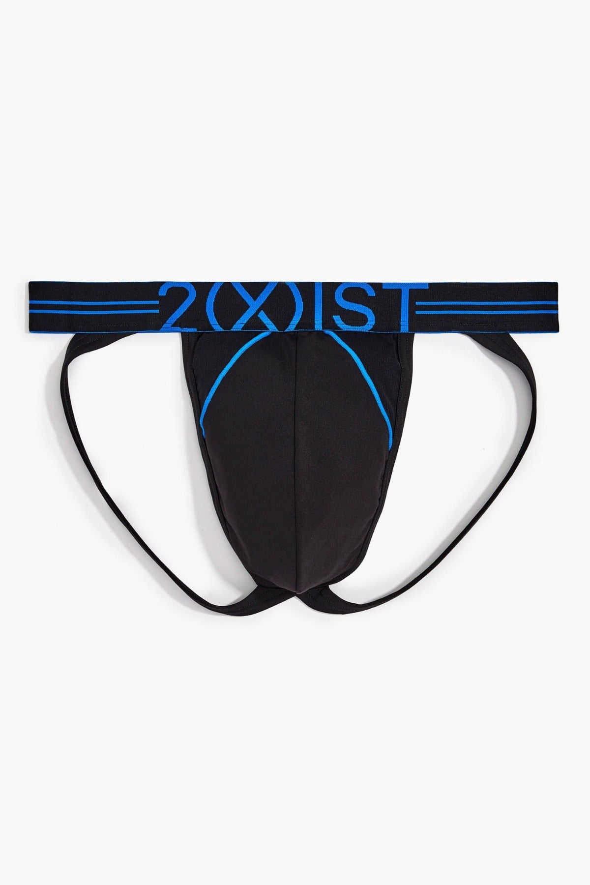 2(X)IST Black Two-Tone Speed-Dri Sport-Mesh Jockstrap