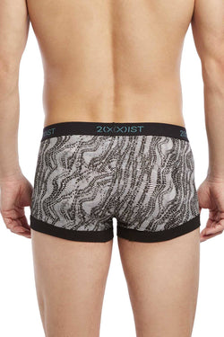 2(X)IST Black/White Digi-Zebra Print Graphic Cotton No-Show Trunk thumbnail 2