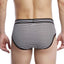 2(X)IST Black/White Micro-Stripe Graphic Cotton No-Show Brief