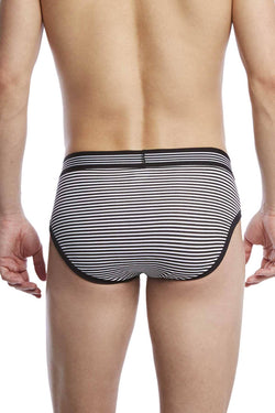 2(X)IST Black/White Micro-Stripe Graphic Cotton No-Show Brief thumbnail 2