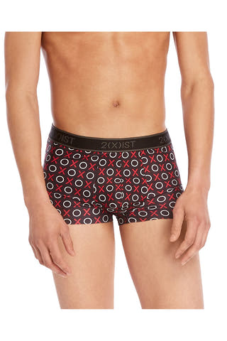 2(X)IST Black X's & O's Graphic Micro No-Show Trunk