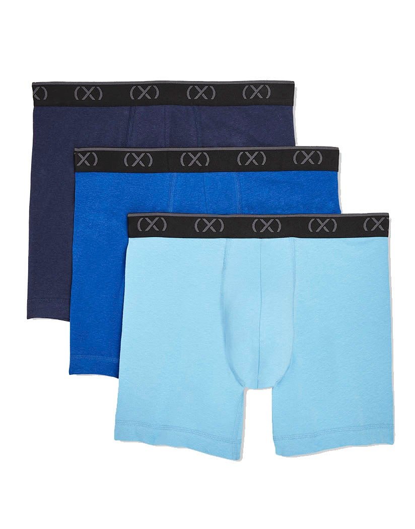2(X)IST Blue 6" Inseam Cotton Boxer Brief 3-pack