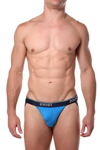 2(X)IST Blue-Aster Essential Cotton-Stretch Jockstrap