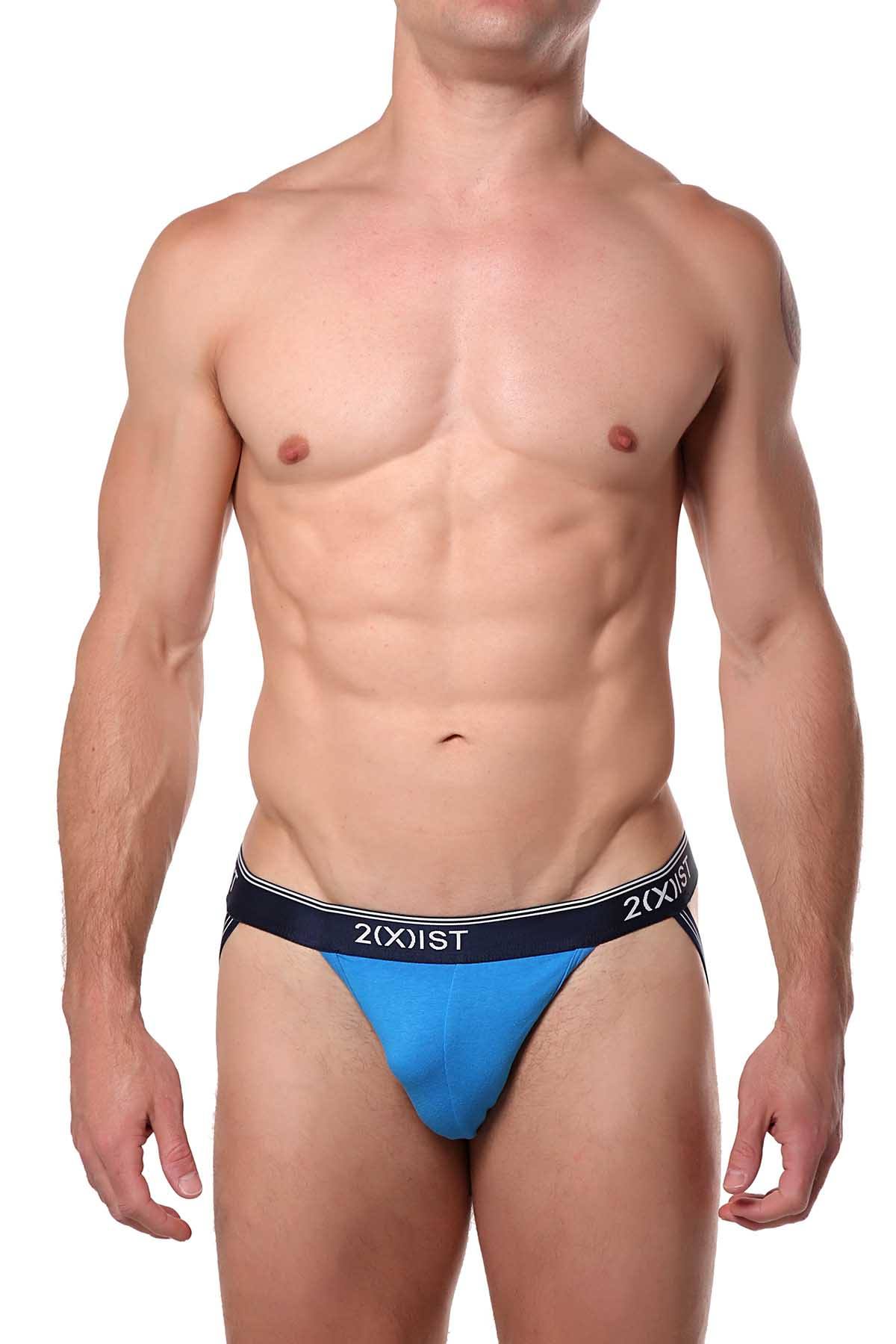 2(X)IST Blue-Aster Essential Cotton-Stretch Jockstrap