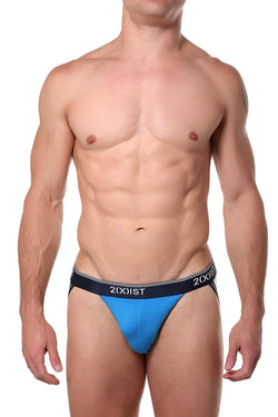 2(X)IST Blue-Aster Essential Cotton-Stretch Jockstrap thumbnail 1