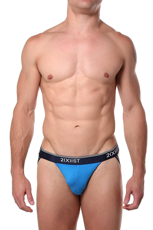 2(X)IST Blue-Aster Essential Cotton-Stretch Jockstrap