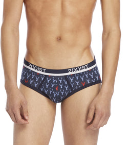 2(X)IST Blue Cotton Stretch No Show Brief 3+1 Bonus Pack thumbnail 2