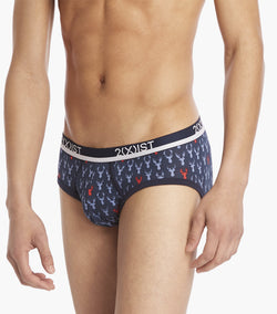 2(X)IST Blue Cotton Stretch No Show Brief 3+1 Bonus Pack thumbnail 4