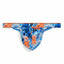 2(X)IST Blue Floral/Zebra-Print Sliq-Micro Y-Back Thong