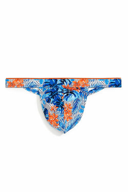 2(X)IST Blue Floral/Zebra-Print Sliq-Micro Y-Back Thong thumbnail 3