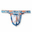 2(X)IST Blue Floral/Zebra-Print Sliq-Micro Y-Back Thong