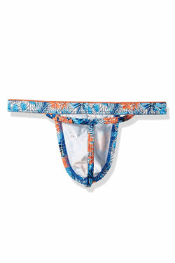 2(X)IST Blue Floral/Zebra-Print Sliq-Micro Y-Back Thong thumbnail 4