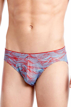 2(X)IST Blue/Red Wave-Printed Sliq Micro Brief thumbnail 2