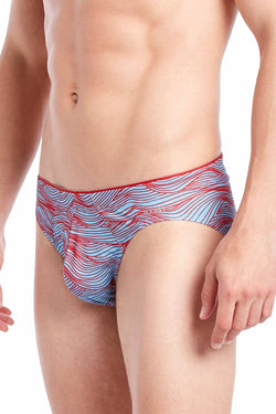 2(X)IST Blue/Red Wave-Printed Sliq Micro Brief thumbnail 1
