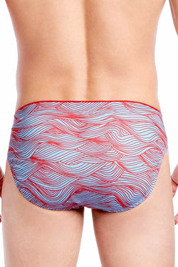 2(X)IST Blue/Red Wave-Printed Sliq Micro Brief thumbnail 3