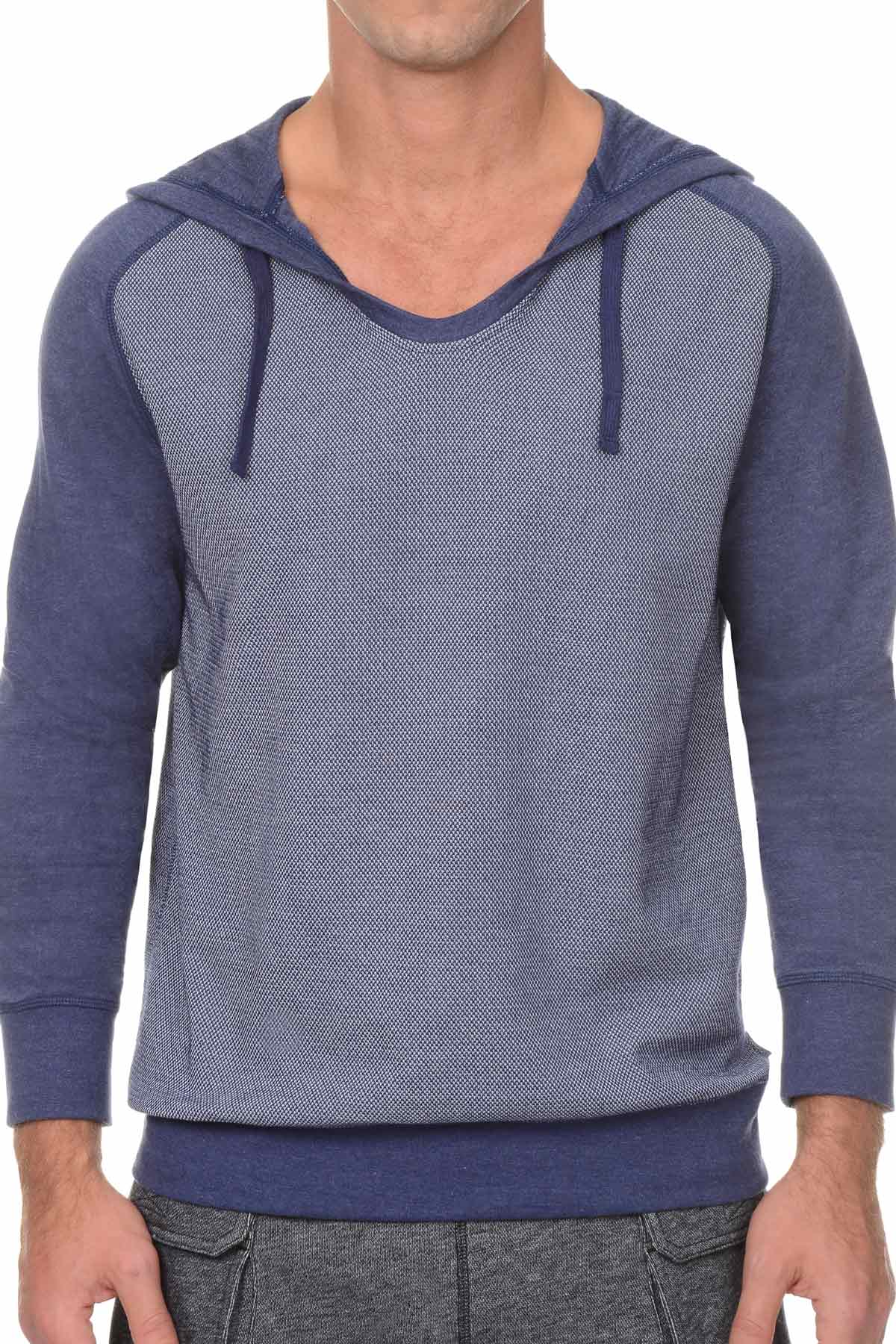 2(X)IST Blue Textured Pull-Over Hoodie