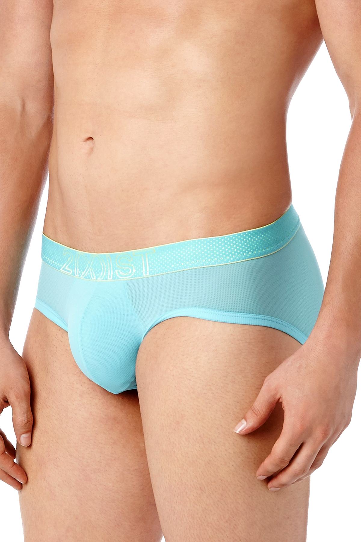 2(X)IST Capri-Blue Speed Dri Mesh No Show Brief