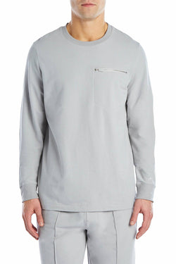 2(X)IST Cement-Grey Classic Zip-Pocket Sweatshirt thumbnail 1