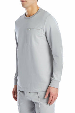 2(X)IST Cement-Grey Classic Zip-Pocket Sweatshirt thumbnail 2