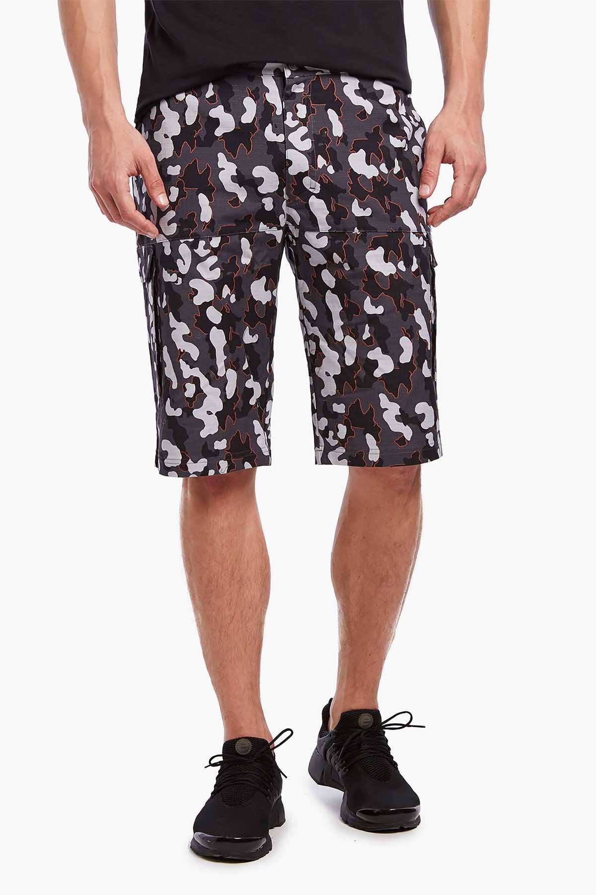 2(X)IST Charcoal/Golden-Poppy Pop-Camo Military Sport Cargo Short